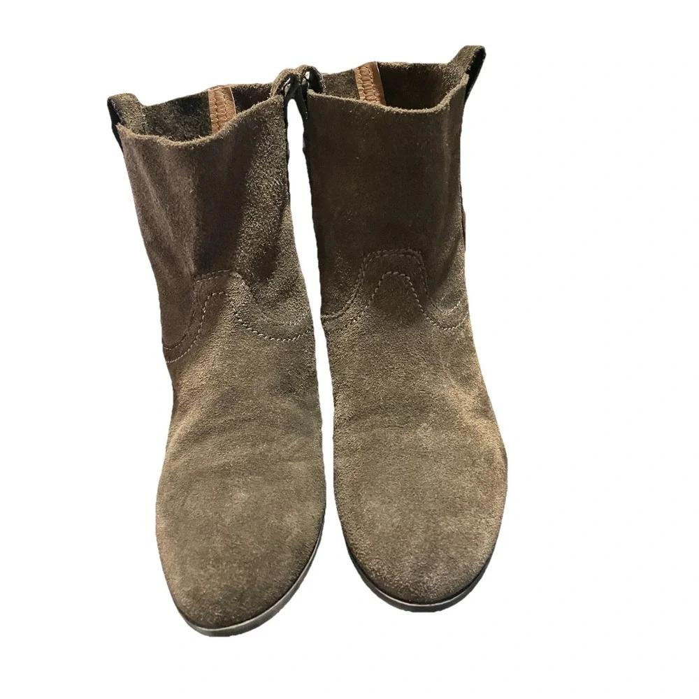 FRYE & CO 'Sarah Shortie' SUEDE Leather ANKLE Pull ON Low SOFT 7.5 Boots Booties
